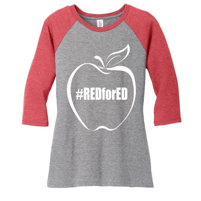 Red For Ed Women's Tri-Blend 3/4-Sleeve Raglan Shirt