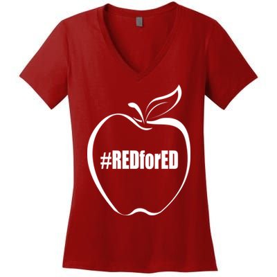 Red For Ed Women's V-Neck T-Shirt