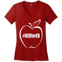 Red For Ed Women's V-Neck T-Shirt