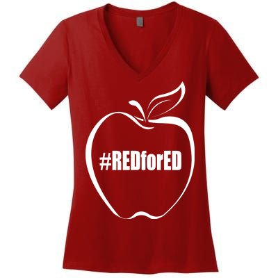 Red For Ed Women's V-Neck T-Shirt