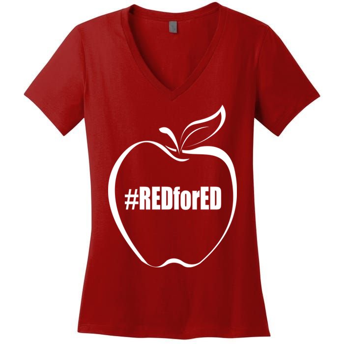 Red For Ed Women's V-Neck T-Shirt
