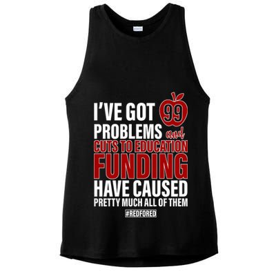 Red For Ed 99 Problems Ladies PosiCharge Tri-Blend Wicking Tank