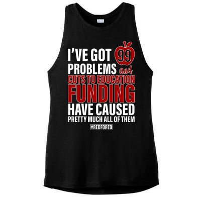 Red For Ed 99 Problems Ladies PosiCharge Tri-Blend Wicking Tank