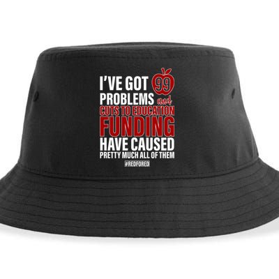 Red For Ed 99 Problems Sustainable Bucket Hat