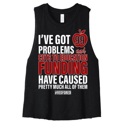 Red For Ed 99 Problems Women's Racerback Cropped Tank