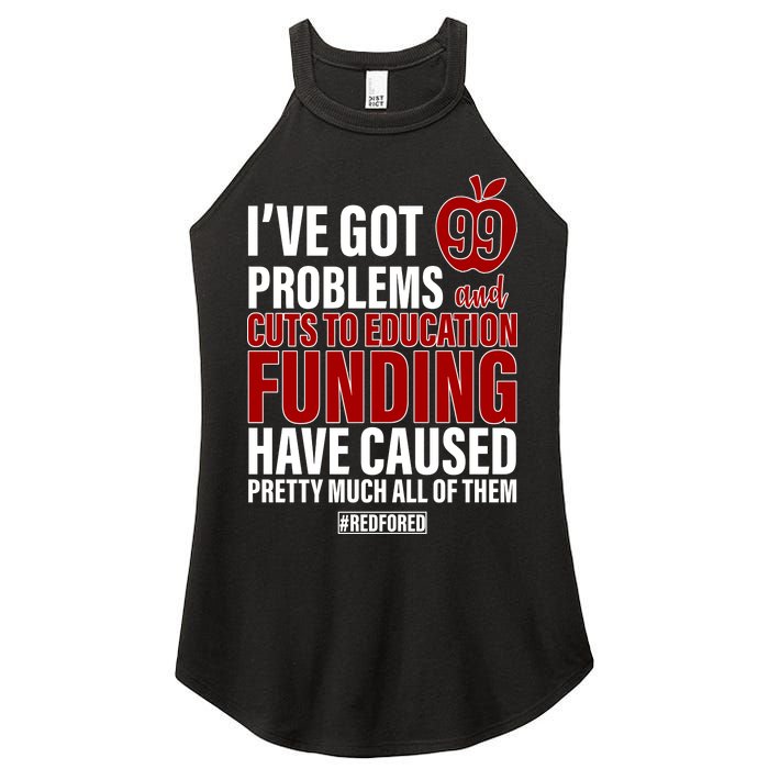 Red For Ed 99 Problems Women's Perfect Tri Rocker Tank