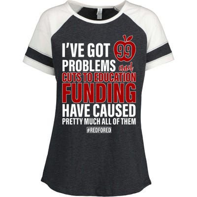 Red For Ed 99 Problems Enza Ladies Jersey Colorblock Tee