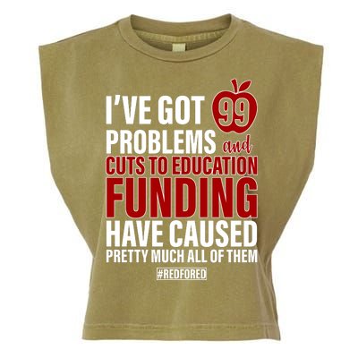 Red For Ed 99 Problems Garment-Dyed Women's Muscle Tee