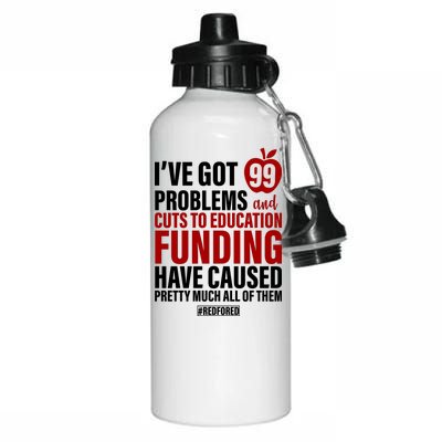 Red For Ed 99 Problems Aluminum Water Bottle