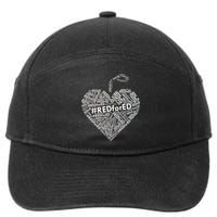Red For Ed Apple Heart 7-Panel Snapback Hat