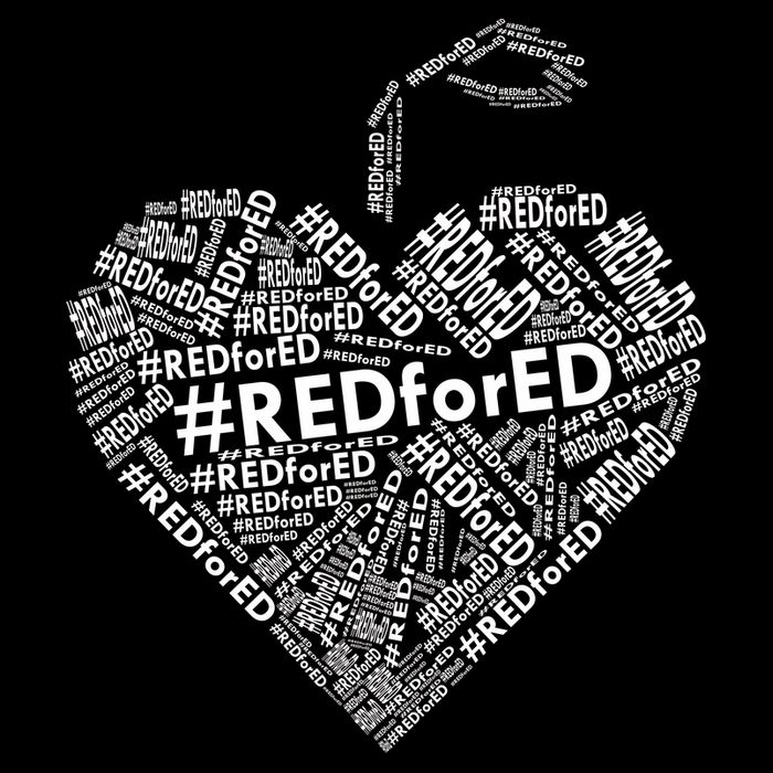 Red For Ed Apple Heart 7-Panel Snapback Hat