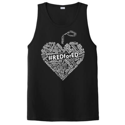 Red For Ed Apple Heart PosiCharge Competitor Tank