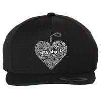 Red For Ed Apple Heart Wool Snapback Cap
