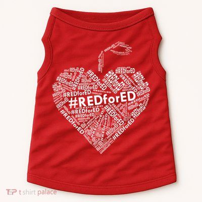Red For Ed Apple Heart Doggie Tank