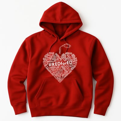 Red For Ed Apple Heart Hoodie