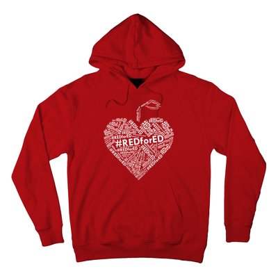 Red For Ed Apple Heart Hoodie