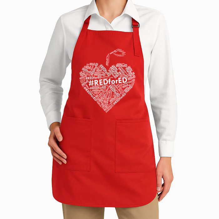 Red For Ed Apple Heart Apron