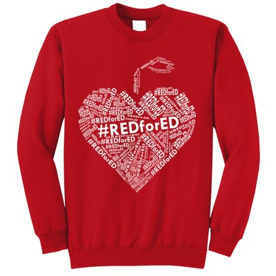 Red For Ed Apple Heart Sweatshirt