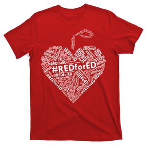 Red For Ed Apple Heart T-Shirt