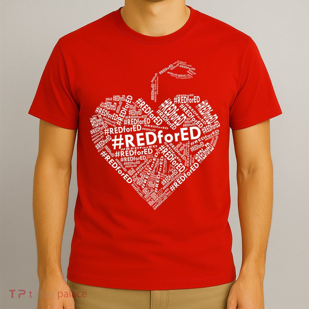 Red For Ed Apple Heart T-Shirt