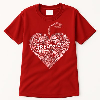 Red For Ed Apple Heart Tall T-Shirt