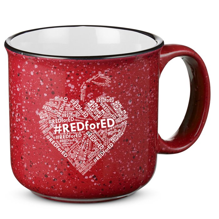 Red For Ed Apple Heart 15oz Campfire Ceramic Mug