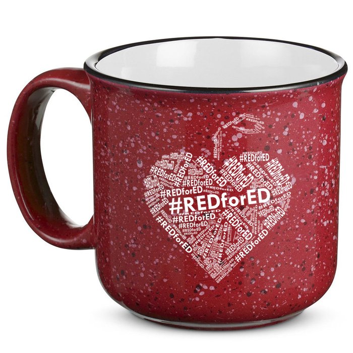Red For Ed Apple Heart 15oz Campfire Ceramic Mug