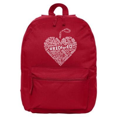 Red For Ed Apple Heart 16 in Basic Backpack