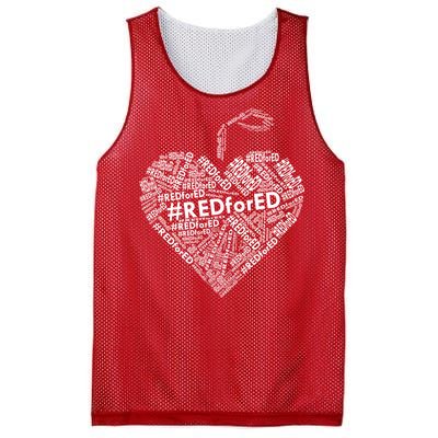 Red For Ed Apple Heart Mesh Reversible Basketball Jersey Tank