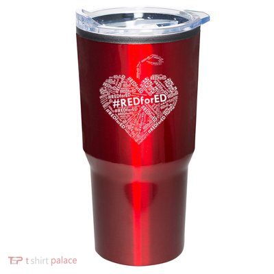 Red For Ed Apple Heart Tumbler