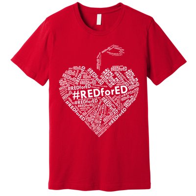 Red For Ed Apple Heart Premium T-Shirt