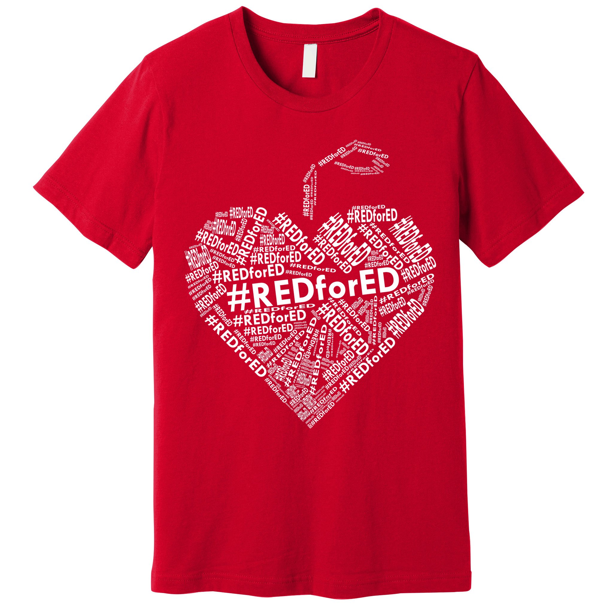 Red For Ed Apple Heart Premium T-Shirt