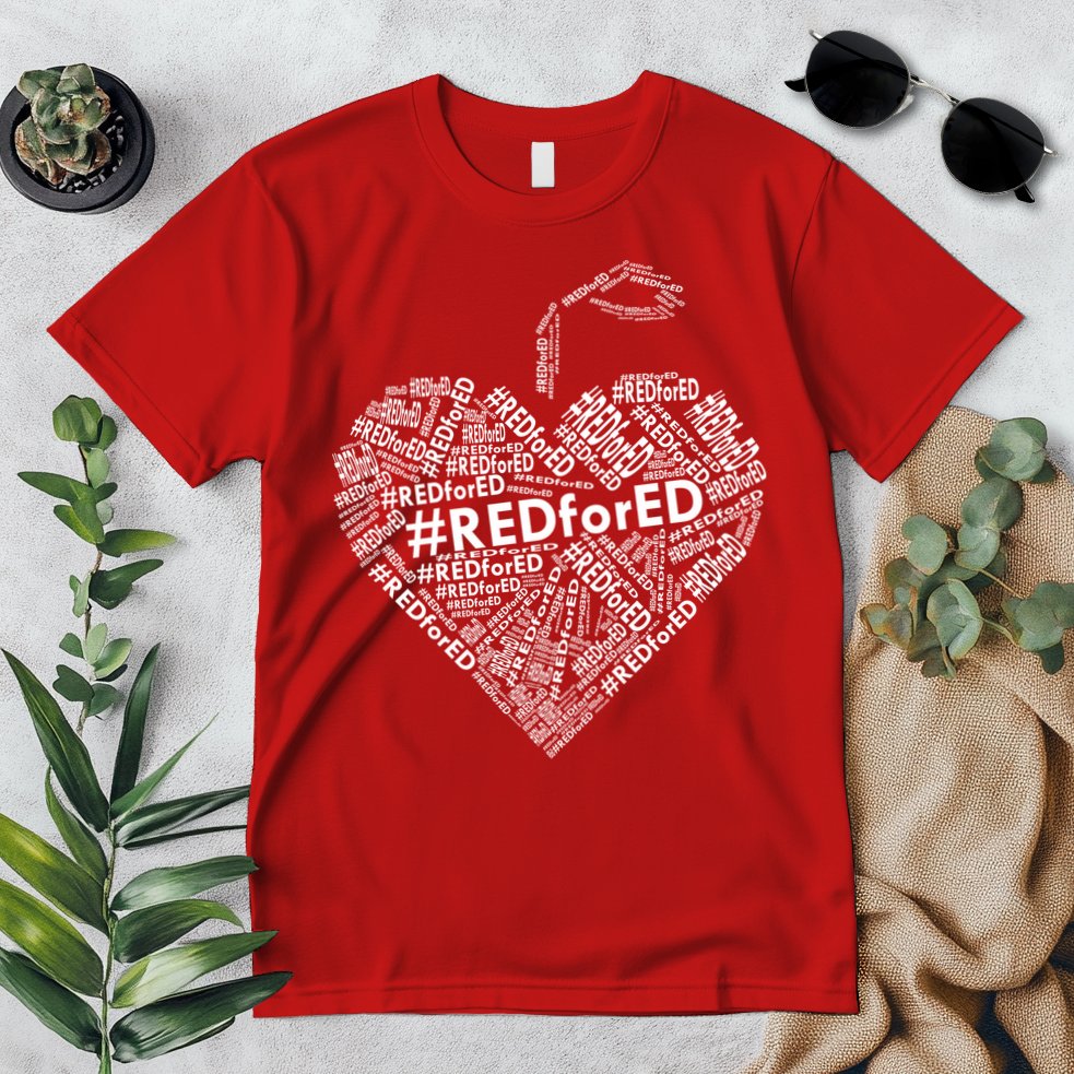 Red For Ed Apple Heart Premium T-Shirt