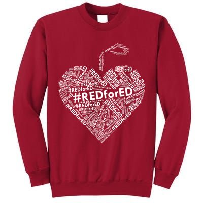 Red For Ed Apple Heart Tall Sweatshirt
