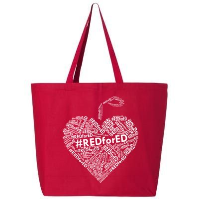 Red For Ed Apple Heart 25L Jumbo Tote