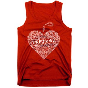 Red For Ed Apple Heart Tank Top