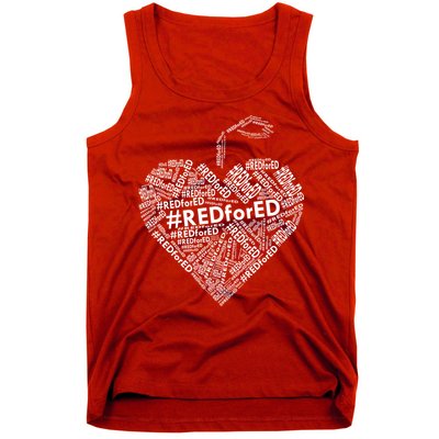 Red For Ed Apple Heart Tank Top