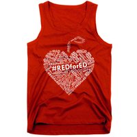 Red For Ed Apple Heart Tank Top