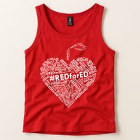 Red For Ed Apple Heart Tank Top