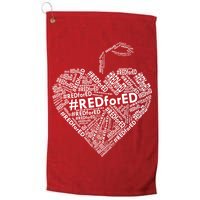 Red For Ed Apple Heart Golf Towel