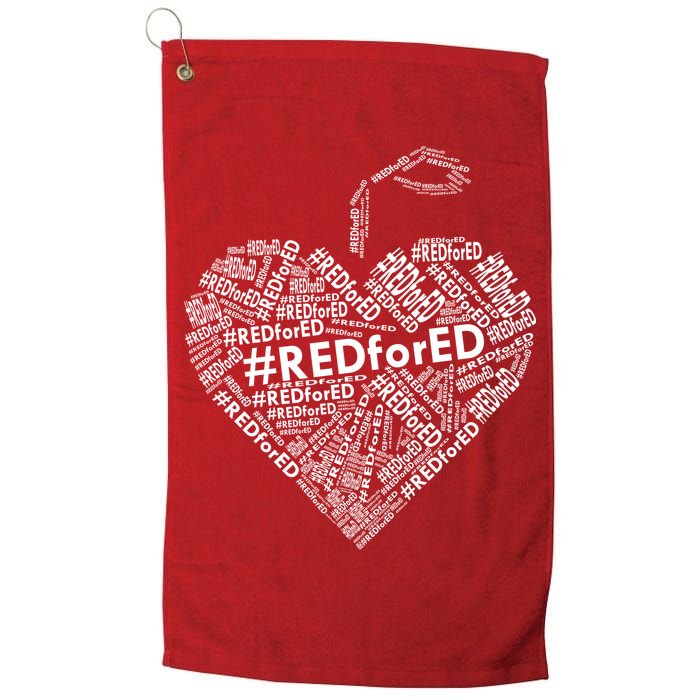 Red For Ed Apple Heart Golf Towel