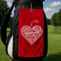 Red For Ed Apple Heart Golf Towel