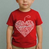 Red For Ed Apple Heart Toddler T-Shirt