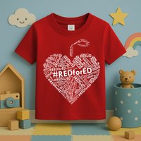 Red For Ed Apple Heart Toddler T-Shirt