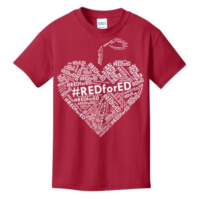 Red For Ed Apple Heart Kids T-Shirt