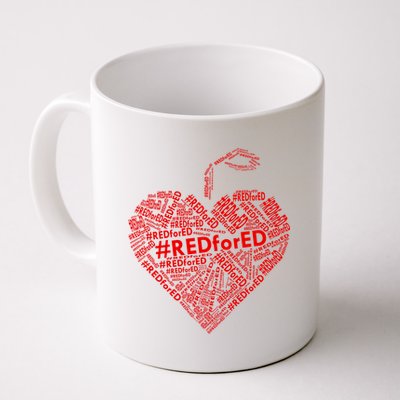 Red For Ed Apple Heart Coffee Mug