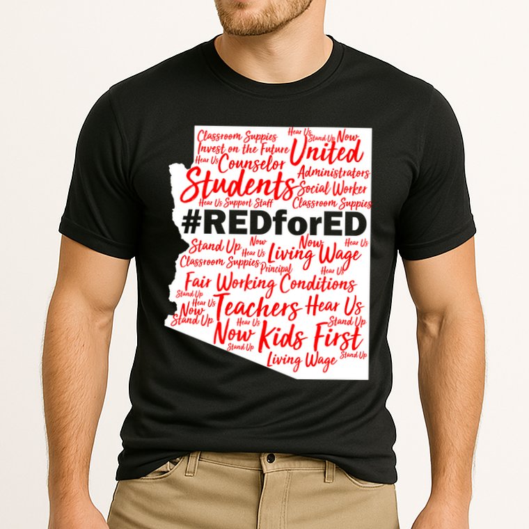 Red For Ed Arizona State Mash-Up Teachers Performance Shirt