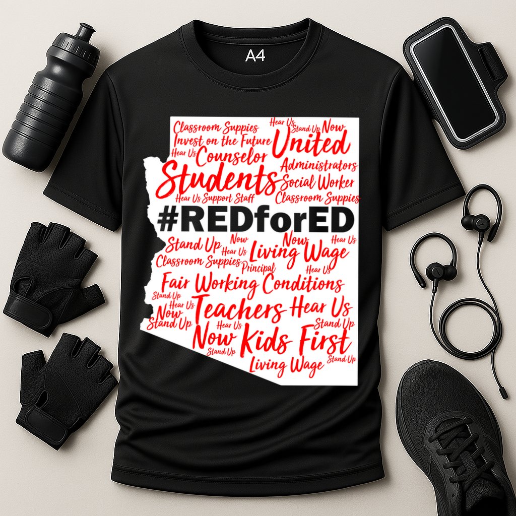 Red For Ed Arizona State Mash-Up Teachers Performance Shirt