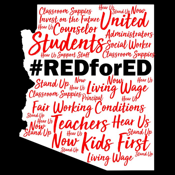 Red For Ed Arizona State Mash-Up Teachers Performance Shirt