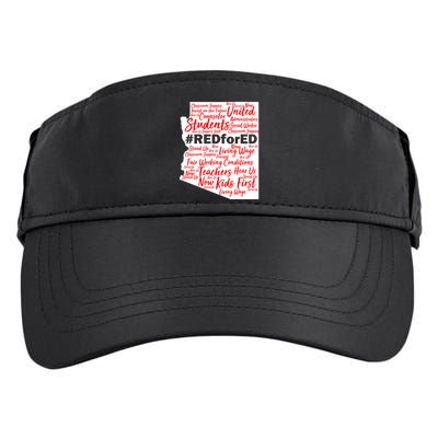 Red For Ed Arizona State Mash-Up Teachers Adult Drive Performance Visor